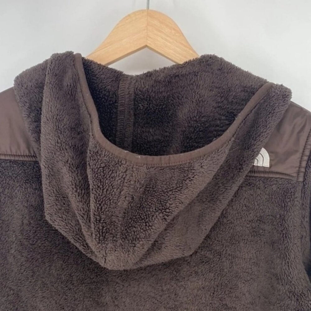 The North Face Fleece Brown Long-Sleeve Full-Zip Hooded Jacket Women's Small - Picture 6 of 12